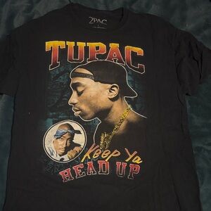Tupac 'Keep Ya Head Up' Graphic Tee - Black